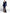 Abito blazer lungo blu scuro doppiopetto con spacco