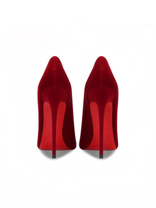 Burgunderrote High Heels mit roten Sohlen  