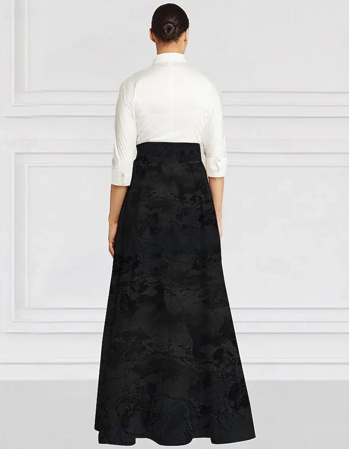 Elegancka sukienka maxi w kształcie litery A dla matki panny młodej z kołnierzykiem vintage i długością do ziemi