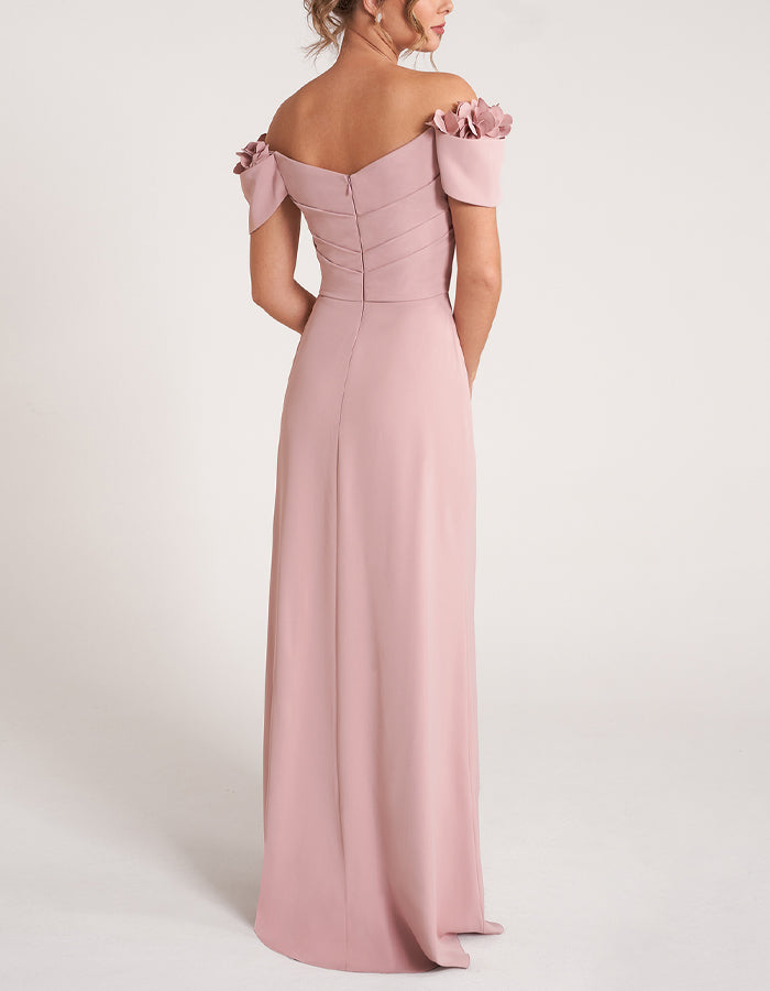 Abito lungo rosa fit and flare