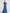 Blaues Maxikleid aus Satin mit schulterfreiem Ausschnitt