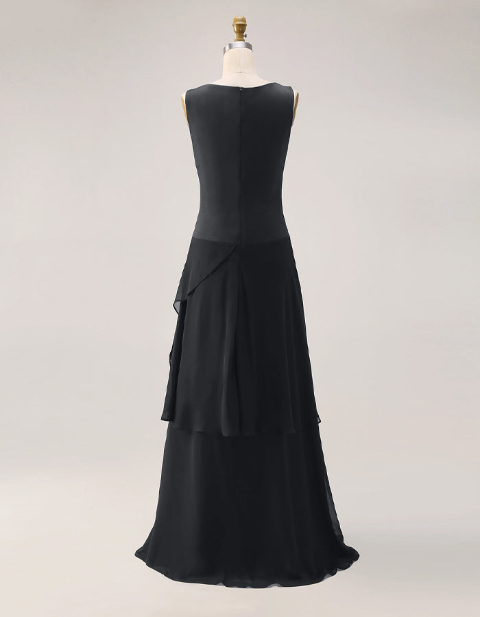 Black Sleeveless Slit Slim Fit Maxi Dress