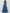 Abito lungo in chiffon blu senza maniche con stampa