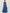 Abito lungo in chiffon blu senza maniche con stampa