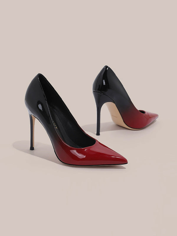 Black And Red Two Tone Stiletto Heels