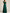 Grünes Maxikleid aus Satin mit einer Schulter und Schlitz