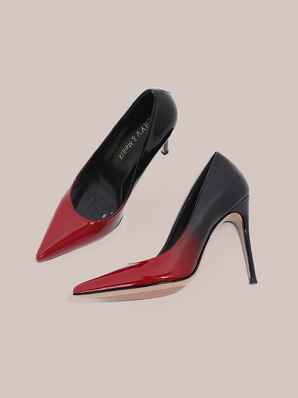 Black And Red Two Tone Stiletto Heels