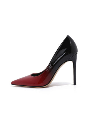 Schwarze und rote Stiletto-High Heels in Zweifarbigkeit  