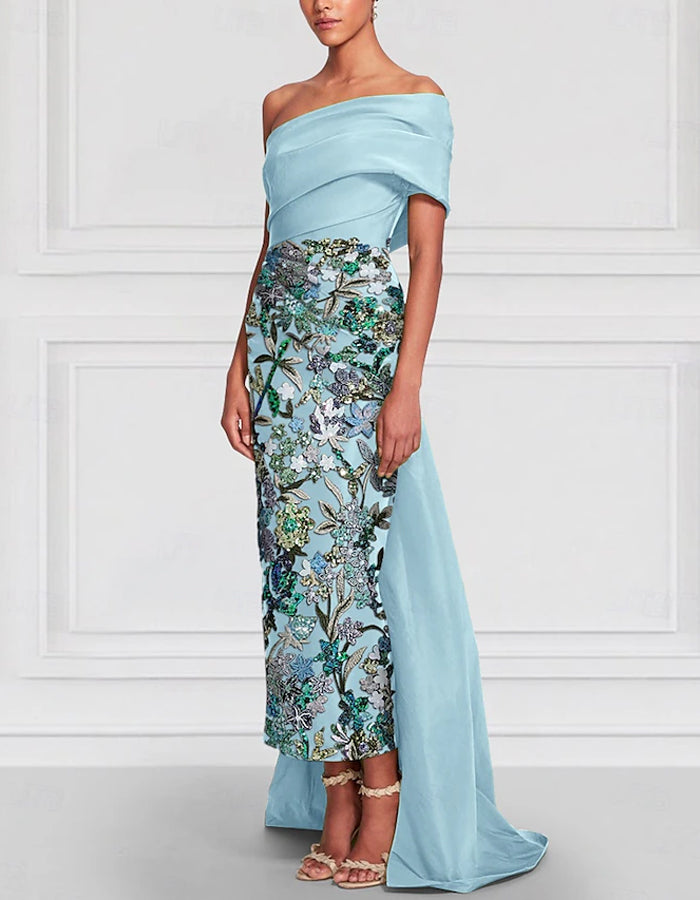 Rochie midi din satin cu paiete, tip bandeau