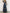 Elegantes marineblaues Chiffon-Abendkleid mit transparenten Ärmeln und Vintage-Blumenmuster